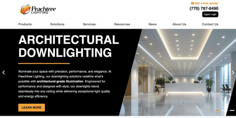 Peachtree Lighting Revamps Website With Agents in Mind