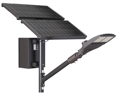 Close up of Solera iSeries 4G Area Light - solar light