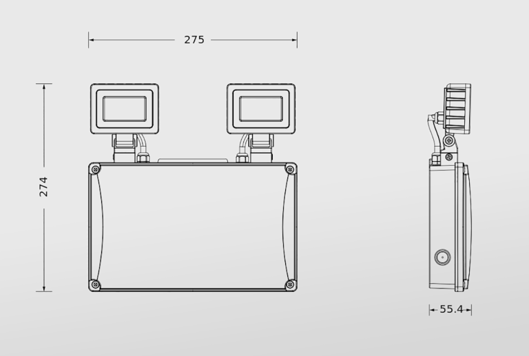 Technical sketch of the LEDVANCE EM Twin Spot