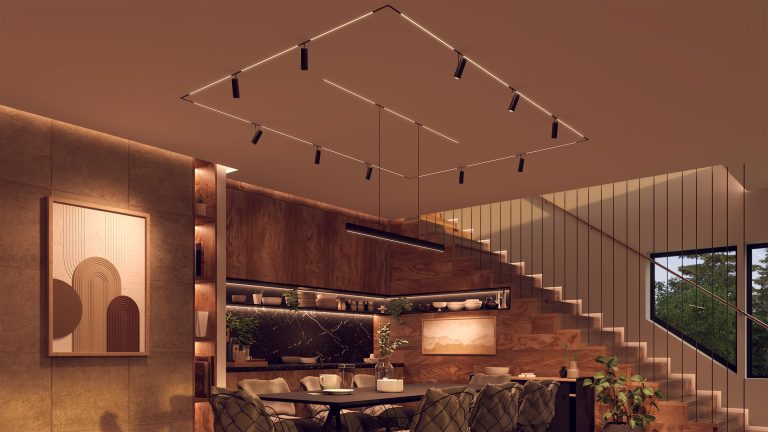 PureEdge Lighting MicroTrack system in room