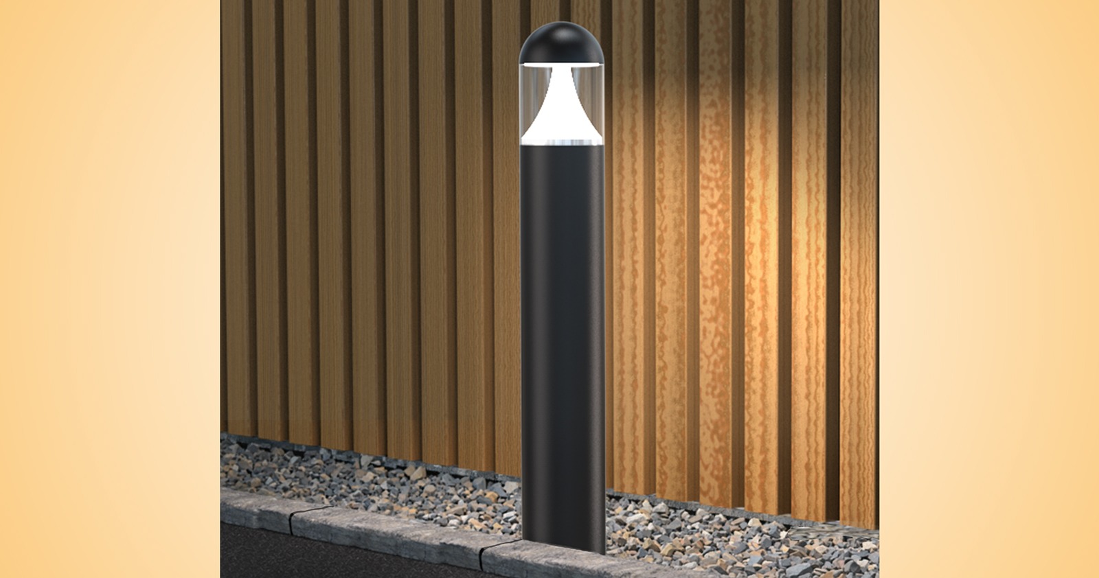 waylite bollard in gravel