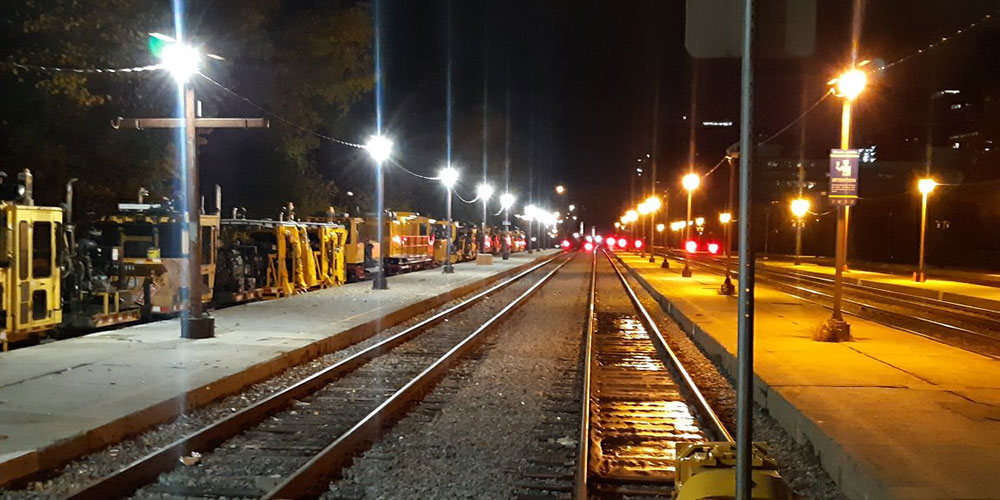Light Efficient Design post top retrofit in train yard