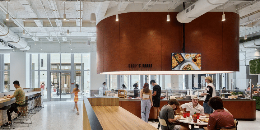 Campus Retrofit Unites 3 Buildings Under One Roof usai fordham chefs table 800