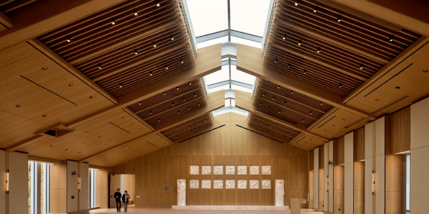 Campus Retrofit Unites 3 Buildings Under One Roof usai fordham vaulted ceiling